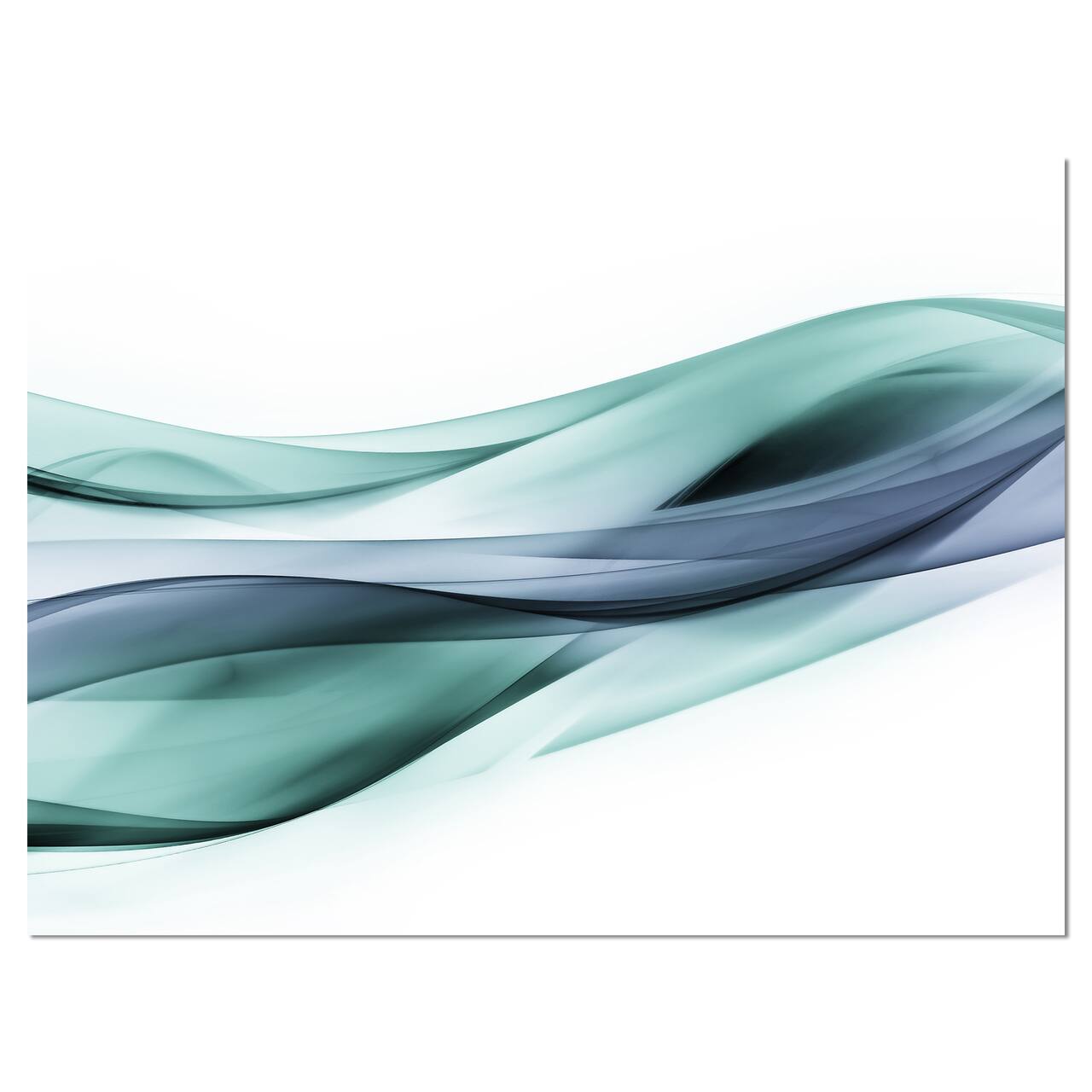 Designart - Fractal Lines Grey Blue - Abstract Canvas art print